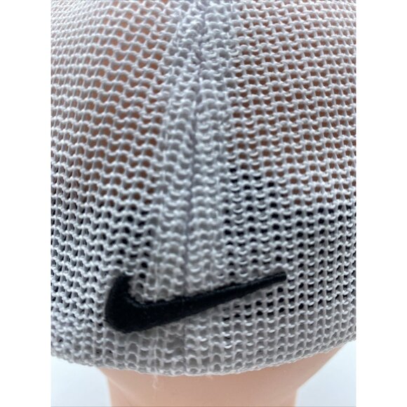 Nike Golf VR 20XI Mesh Baseball Cap Hat Mesh Logo Flexfit White Grey Size M/L - Picture 7 of 15